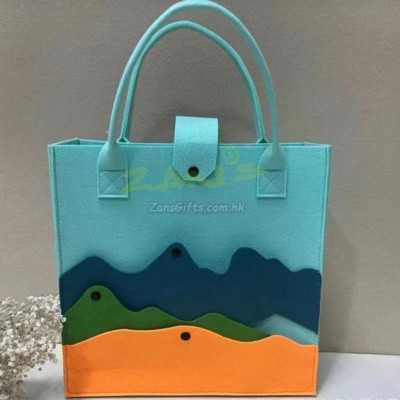 Large Capacity Colorblock Mountain Felt Tote