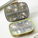 Portable ten-compartment pill box