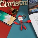 Cartoon Christmas Charging Cable with Keychain