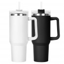 30OZ Double-layer Vacuum Stainless Steel Coffee Cup with PP Straw