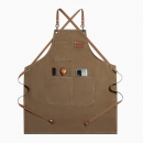 Cross tied denim apron