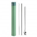 Stainless steel straw set