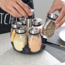 Seven-Piece Kitchen Spice Jar Set With Rotating Base