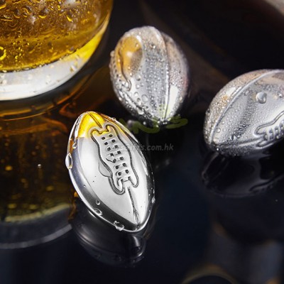Rugby-shaped Stainless Ice Cube