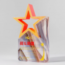 彩色五星水晶獎座