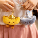 金元宝毛绒钥匙扣挂件