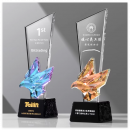 Colorful Flying Dove Crystal Trophy