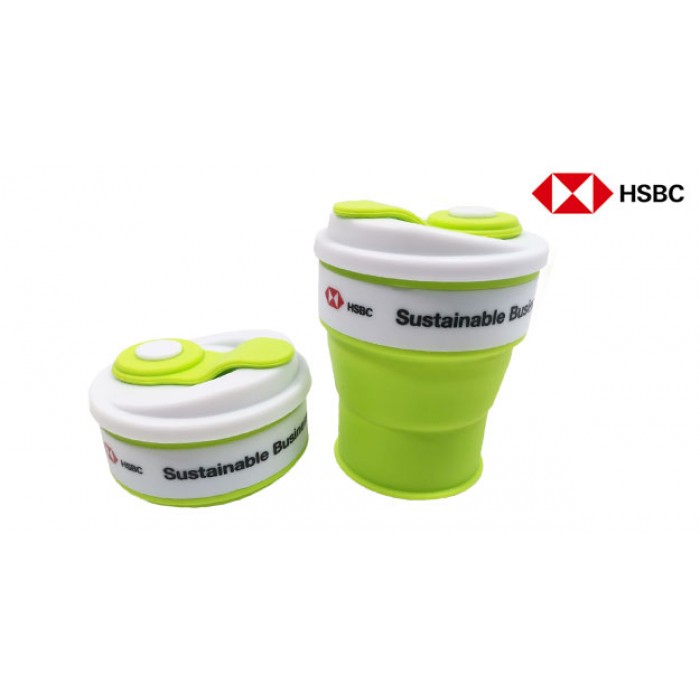 折疊矽膠咖啡杯-匯豐銀行