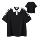 Color-Blocked Three-Striped Polo Shirt