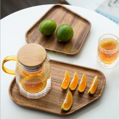 Irregular Solid Wood Dinner Plate