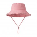 Frayed Solid‑Color Cotton Bucket Hat Frayed Solid‑Color Cotton Bucket Hat