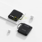 3C Certified Square Mobile Power Bank With Built-In Cable