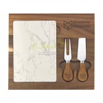 Fuzo Marble Cheeseboard with Knife Set