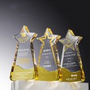 Five-pointed star crystal trophy