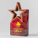 彩色五星水晶獎座