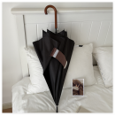 Retro Wooden Handle Black Vinyl Umbrella Retro Wooden Handle Black Vinyl Umbrella