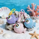 Bubble-blowing fish squeeze toy keychain