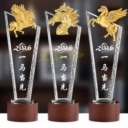 馬年水晶獎座