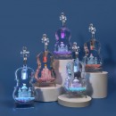 Violin Castle Flowing Sand Colored Light Ornament