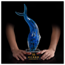 琉璃鯨魚水晶獎座