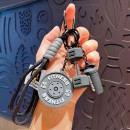 運動杠鈴鑰匙扣