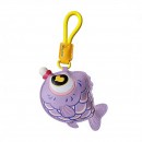 Bubble-blowing fish squeeze toy keychain