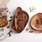 Irregular Solid Wood Dinner Plate