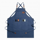 Cross tied denim apron