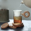 木手柄创意泡茶玻璃杯