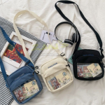Transparent crossbody badge pain bag storage bag