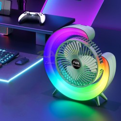 Dazzling Night Light Desktop Fan