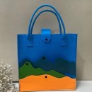 Large Capacity Colorblock Mountain Felt Tote