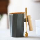 Wooden Handle Ceramic Mug