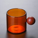 Colored Glass With Wooden Handle