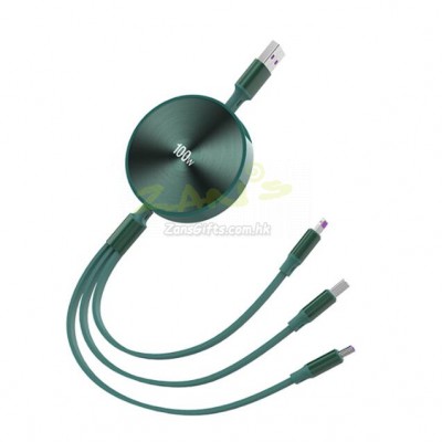 三合一伸縮數據充電線