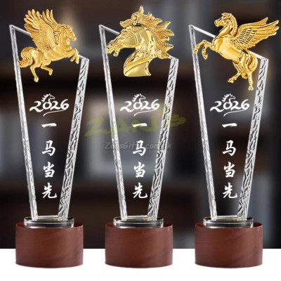 馬年水晶獎座