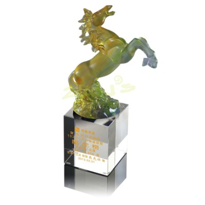 Colored Glaze Crystal Trophies