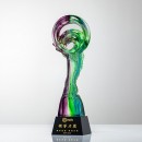 Green Purple Colorful Crystal Trophy