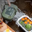 多功能帶餐具收納盒手提桌籃