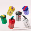 Plastic straw sports water bottle