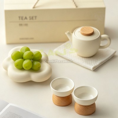 奶油风功夫茶具礼盒组 奶油风功夫茶具礼盒组
