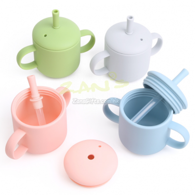 吸管杯帶蓋防燙加厚矽膠杯