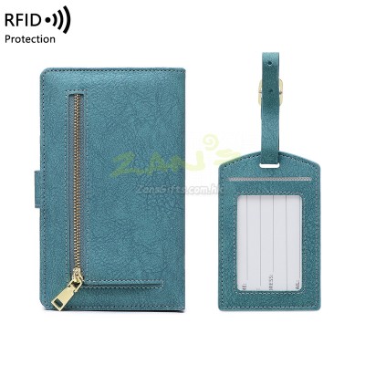 PU Luggage Tag and Passport Case Gift Set