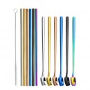 Stainless steel straw set