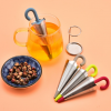 Umbrella tea strainer, silicone and stainless steel tea separator, tea leaf filter