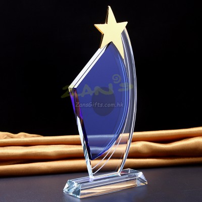 Metal Star Crystal Trophy