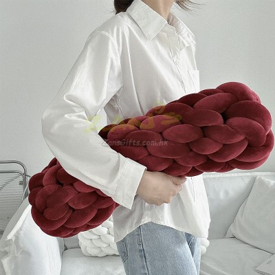 Knitted Long Twisted Braid Throw Pillow Knitted Long Twisted Braid Throw Pillow