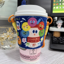 Handheld and crossbody fabric cup sleeve