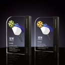 Pickleball Themed Color Printed Crystal Trophy