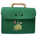 Felt Tote Bag with Wooden Handle